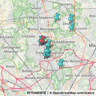 Mappa Viale Europa, 20037 Paderno Dugnano MI, Italia (2.52538)