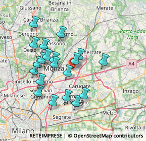 Mappa STRADA PROVINCIALE MONZA-MELZO, 20863 Concorezzo MB, Italia (6.8455)