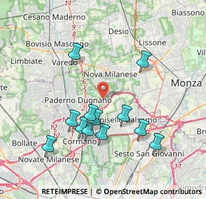 Mappa Via Padova, 20037 Paderno Dugnano MI, Italia (3.69167)