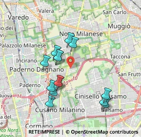 Mappa Via Padova, 20037 Paderno Dugnano MI, Italia (1.72429)