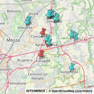 Mappa Riferimento fronte stazione Carabinieri, 20864 Agrate Brianza MB, Italia (4.07133)