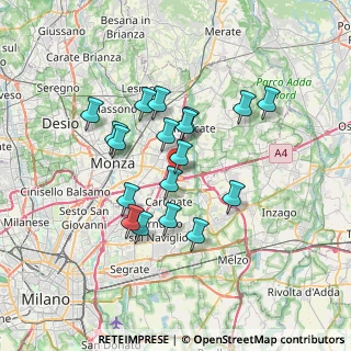 Mappa Riferimento fronte stazione Carabinieri, 20864 Agrate Brianza MB, Italia (5.94444)