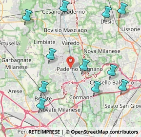 Mappa Via Ospedale, 20037 Paderno Dugnano MI, Italia (5.06818)
