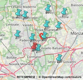 Mappa Via Frédéric François Chopin, 20037 Paderno Dugnano MI, Italia (3.68615)