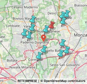 Mappa Via Frédéric François Chopin, 20037 Paderno Dugnano MI, Italia (3.51643)