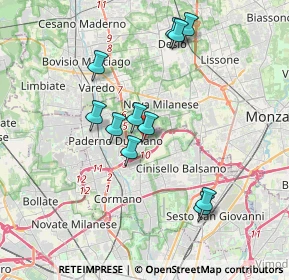 Mappa Via Frédéric François Chopin, 20037 Paderno Dugnano MI, Italia (3.43455)