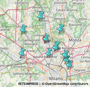 Mappa Via Mosè Bianchi, 20037 Paderno Dugnano MI, Italia (6.97091)