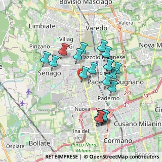 Mappa Via S. Giuseppe Benedetto Cottolengo, 20037 Paderno Dugnano MI, Italia (1.6615)