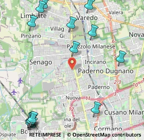 Mappa Via S. Giuseppe Benedetto Cottolengo, 20037 Paderno Dugnano MI, Italia (3.096)