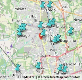 Mappa Via S. Giuseppe Benedetto Cottolengo, 20037 Paderno Dugnano MI, Italia (2.16333)