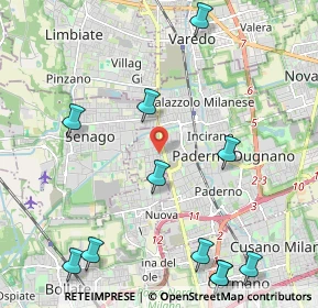 Mappa Via S. Giuseppe Benedetto Cottolengo, 20037 Paderno Dugnano MI, Italia (2.73818)