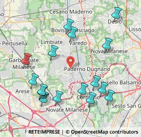 Mappa Via S. Giuseppe Benedetto Cottolengo, 20037 Paderno Dugnano MI, Italia (4.44938)