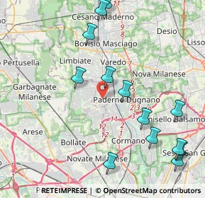 Mappa Via S. Giuseppe Benedetto Cottolengo, 20037 Paderno Dugnano MI, Italia (4.89231)