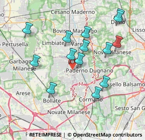 Mappa Via S. Giuseppe Benedetto Cottolengo, 20037 Paderno Dugnano MI, Italia (3.805)