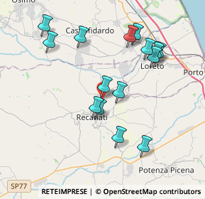 Mappa Via le Amendola, 62019 Recanati MC, Italia (3.92667)