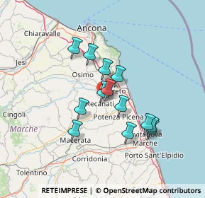 Mappa Via le Amendola, 62019 Recanati MC, Italia (11.33)