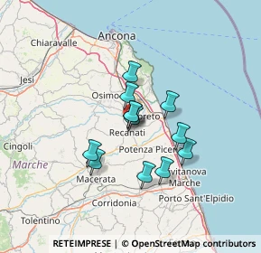 Mappa Via le Amendola, 62019 Recanati MC, Italia (9.72083)