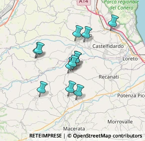 Mappa Via Pietro Ghergo, 62019 Recanati MC, Italia (5.615)