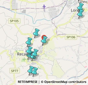 Mappa Via Francesca Felicita Tacchinardi, 62019 Recanati MC, Italia (2.525)