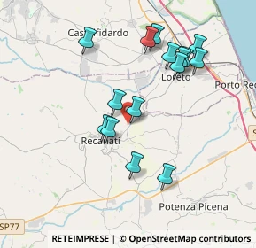 Mappa Via Francesca Felicita Tacchinardi, 62019 Recanati MC, Italia (3.69667)