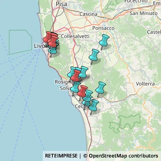 Mappa Via di Poggiberna, 56040 Castellina Marittima PI, Italia (12.9545)