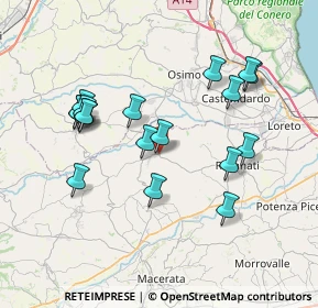 Mappa SP Montefano-Recanati, 62010 Montefano MC, Italia (7.53944)