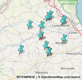 Mappa SP Montefano-Recanati, 62010 Montefano MC, Italia (6.9525)