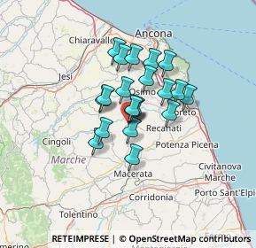 Mappa Via Servi di Maria, 62010 Montefano MC, Italia (9.118)
