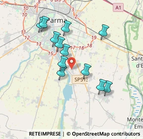 Mappa Via Padre Angelo Rouby, 43123 Porporano PR, Italia (3.29417)