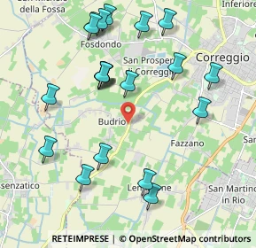 Mappa Via Budrio, 42015 Correggio RE, Italia (2.2225)