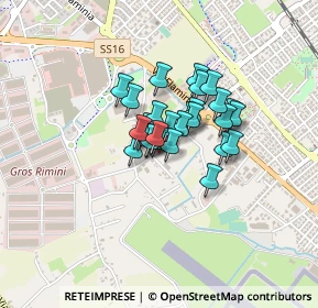 Mappa Via Bernardino Varisco, 47924 Rimini RN, Italia (0.25)