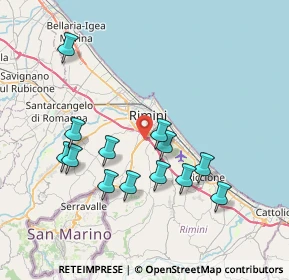 Mappa Via del Terrapieno, 47924 Rimini RN, Italia (7.47077)