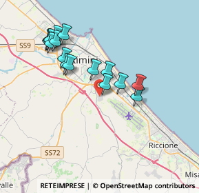 Mappa Centro Direzionale Ovest, 47924 Rimini RN, Italia (3.60938)