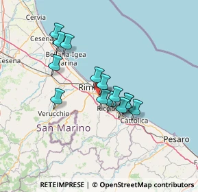 Mappa Via Aldo Musiani, 47924 Rimini RN, Italia (10.87786)