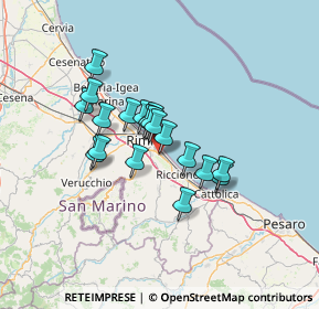 Mappa Via Santorre di Santarosa, 47924 Rimini RN, Italia (9.96)