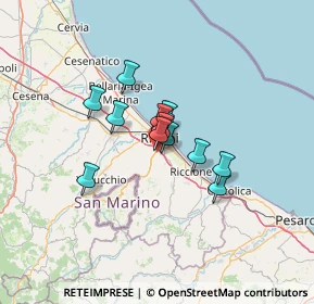 Mappa Via Barattona, 47924 Rimini RN, Italia (8.04538)