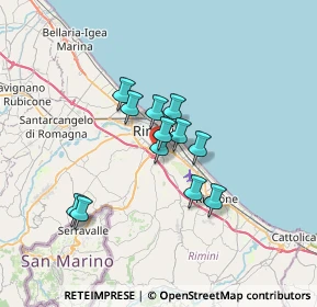 Mappa Via Reno, 47924 Rimini RN, Italia (4.945)