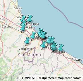 Mappa Via Reno, 47924 Rimini RN, Italia (9.41)