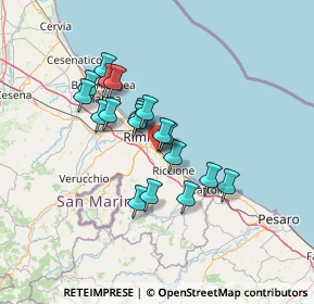 Mappa Via Francesco Frioli, 47924 Rimini RN, Italia (10.87789)