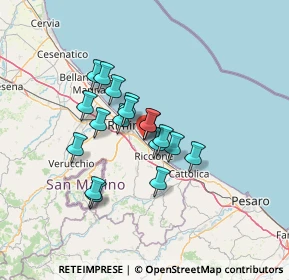Mappa Viale Giacinto Martinelli, 47924 Rimini RN, Italia (10.06667)
