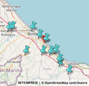 Mappa Viale Oliveti, 47924 Rimini RN, Italia (7.61333)