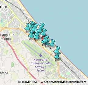 Mappa Viale Oliveti, 47924 Rimini RN, Italia (1.1185)