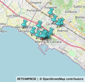 Mappa Viale Cristoforo Colombo, 54036 Marina di Carrara MS, Italia (1.00667)