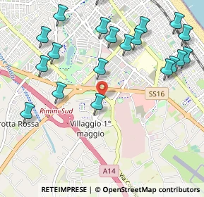 Mappa Via Volturno, 47924 Rimini RN, Italia (1.2845)