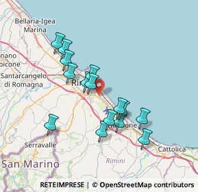 Mappa Via Giorgio Perlasca, 47924 Rimini RN, Italia (6.45533)