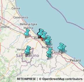 Mappa Via Giorgio Perlasca, 47924 Rimini RN, Italia (8.88667)