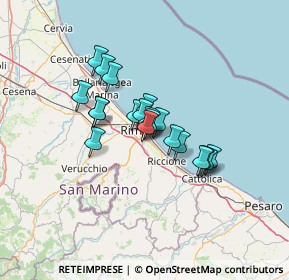 Mappa Le Befane, 47900 Rimini RN, Italia (9.2545)