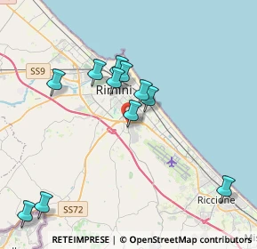 Mappa Ma.Gia srl - VIA CORIANO 58 GROS, 47924 Rimini RN, Italia (3.88636)