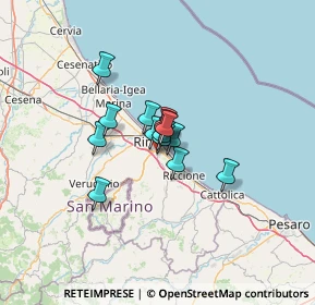 Mappa Ma.Gia srl - VIA CORIANO 58 GROS, 47924 Rimini RN, Italia (6.82357)