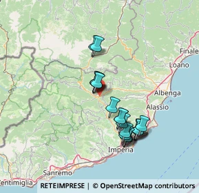 Mappa Via Prov.Le per Albenga, 18026 Pieve di Teco IM, Italia (12.9225)